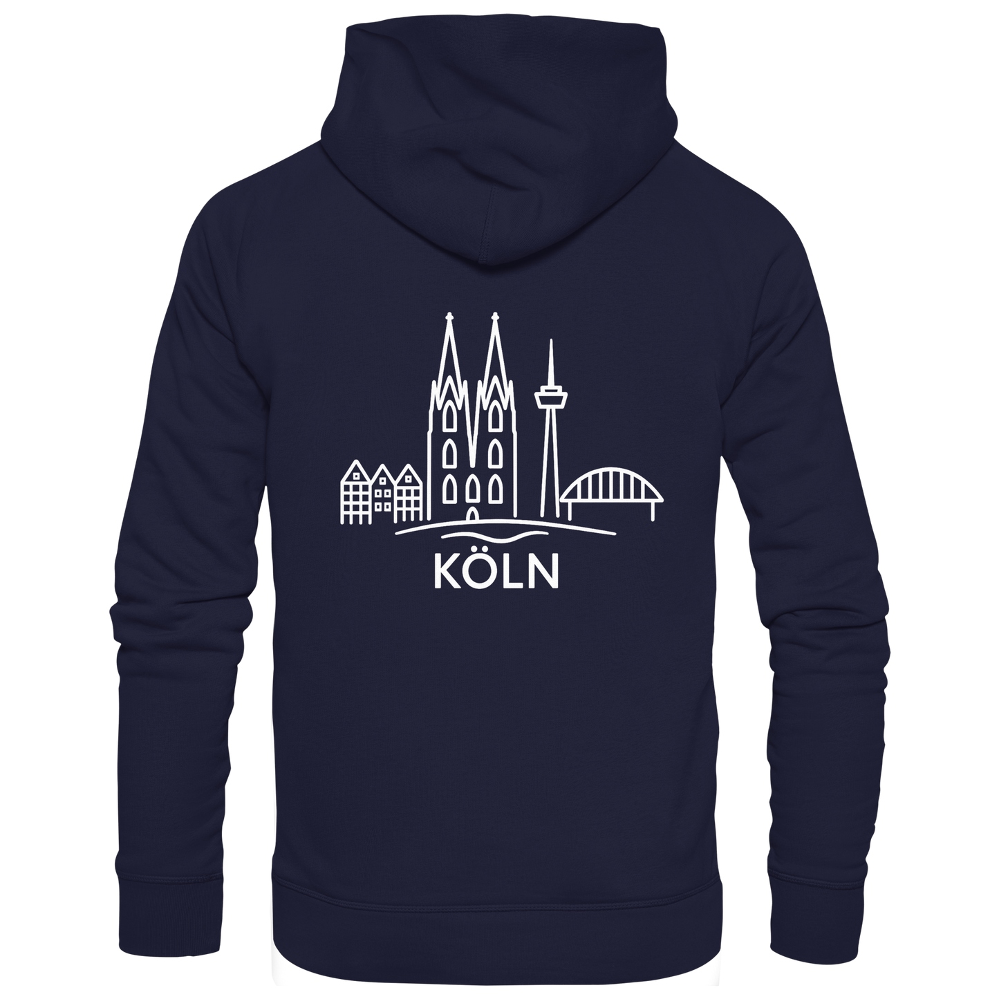 Köln Skyline (großer Druck auf dem Rücken) - Basic Unisex Hoodie