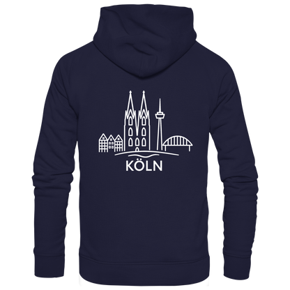Köln Skyline (großer Druck auf dem Rücken) - Basic Unisex Hoodie