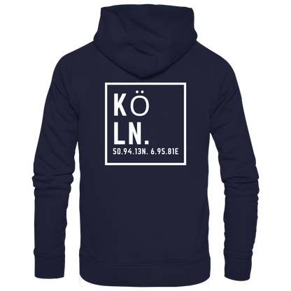 Köln Koordinaten (großer Druck auf dem Rücken) - Basic Unisex Hoodie