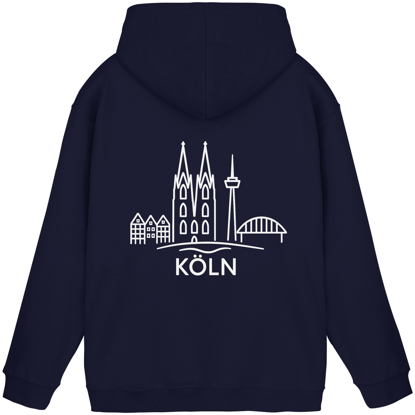 Köln Skyline (großer Druck auf dem Rücken) - Basic Unisex Hoodie