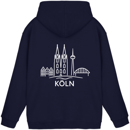 Köln Skyline (großer Druck auf dem Rücken) - Basic Unisex Hoodie
