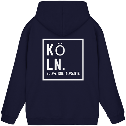 Köln Koordinaten (großer Druck auf dem Rücken) - Basic Unisex Hoodie
