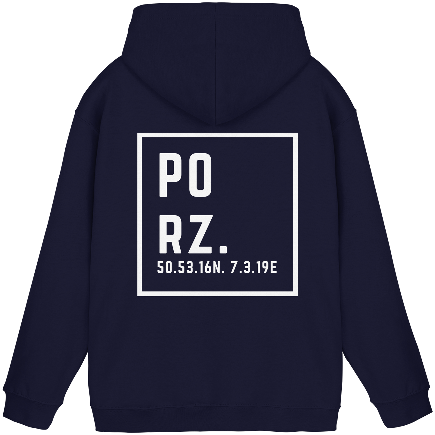 Porz Koordinaten (großer Druck Rücken) - Basic Unisex Hoodie