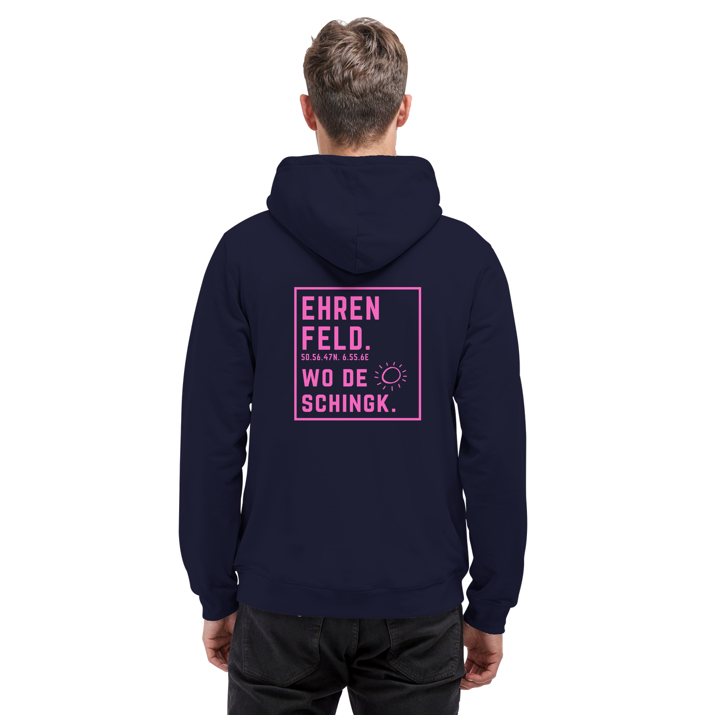 Wo de Sonn schingk - Ehrenfeld Druck Rücken  - Basic Unisex Hoodie