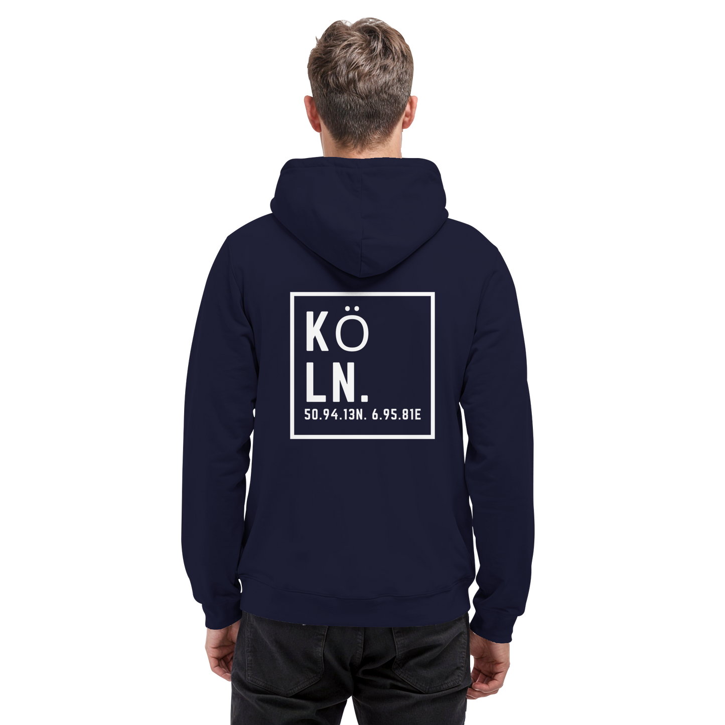 Köln Koordinaten (großer Druck auf dem Rücken) - Basic Unisex Hoodie