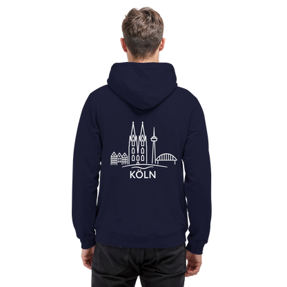 Köln Skyline (großer Druck auf dem Rücken) - Basic Unisex Hoodie