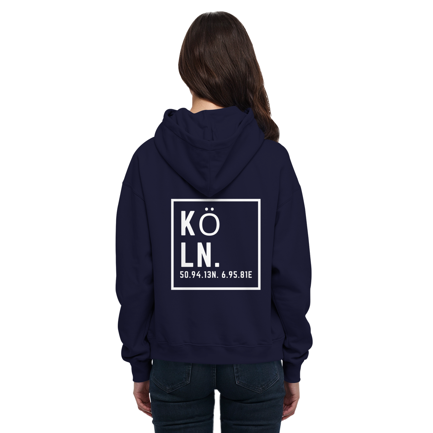 Köln Koordinaten (großer Druck auf dem Rücken) - Basic Unisex Hoodie