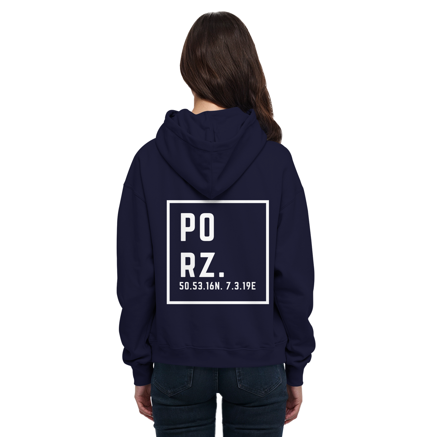 Porz Koordinaten (großer Druck Rücken) - Basic Unisex Hoodie