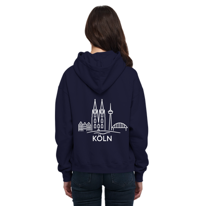 Köln Skyline (großer Druck auf dem Rücken) - Basic Unisex Hoodie