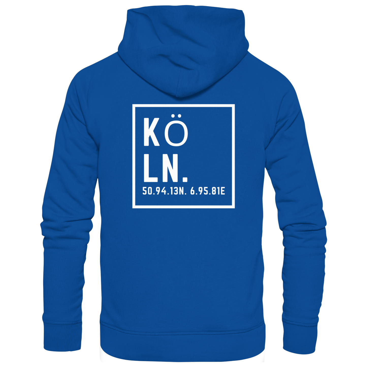 Köln Koordinaten (großer Druck auf dem Rücken) - Basic Unisex Hoodie