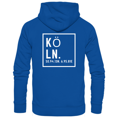 Köln Koordinaten (großer Druck auf dem Rücken) - Basic Unisex Hoodie