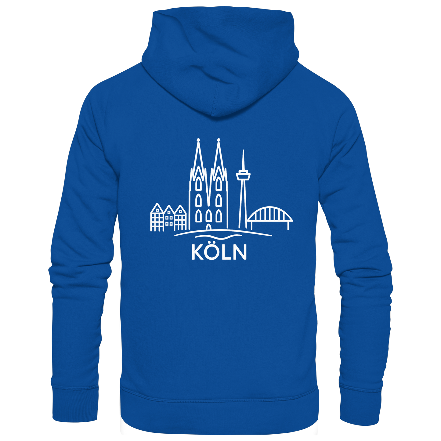 Köln Skyline (großer Druck auf dem Rücken) - Basic Unisex Hoodie