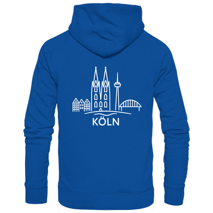 Köln Skyline (großer Druck auf dem Rücken) - Basic Unisex Hoodie