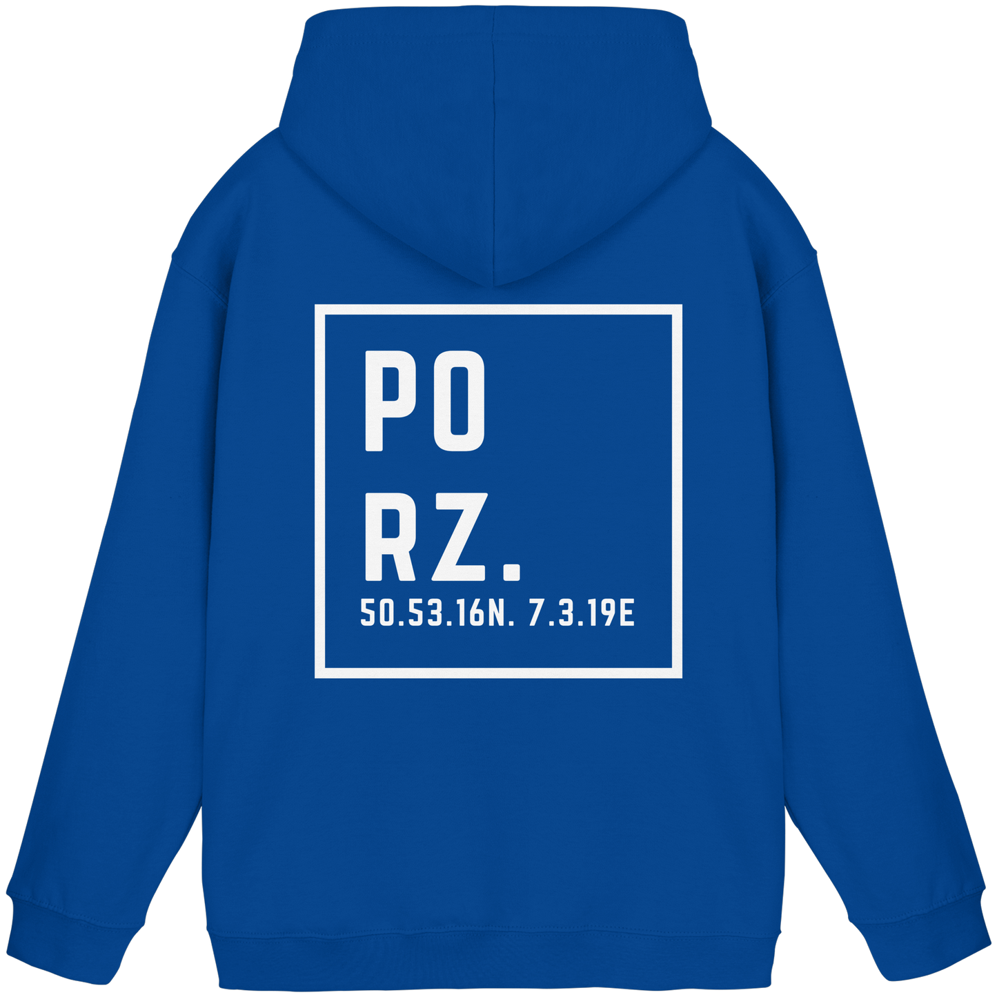Porz Koordinaten (großer Druck Rücken) - Basic Unisex Hoodie