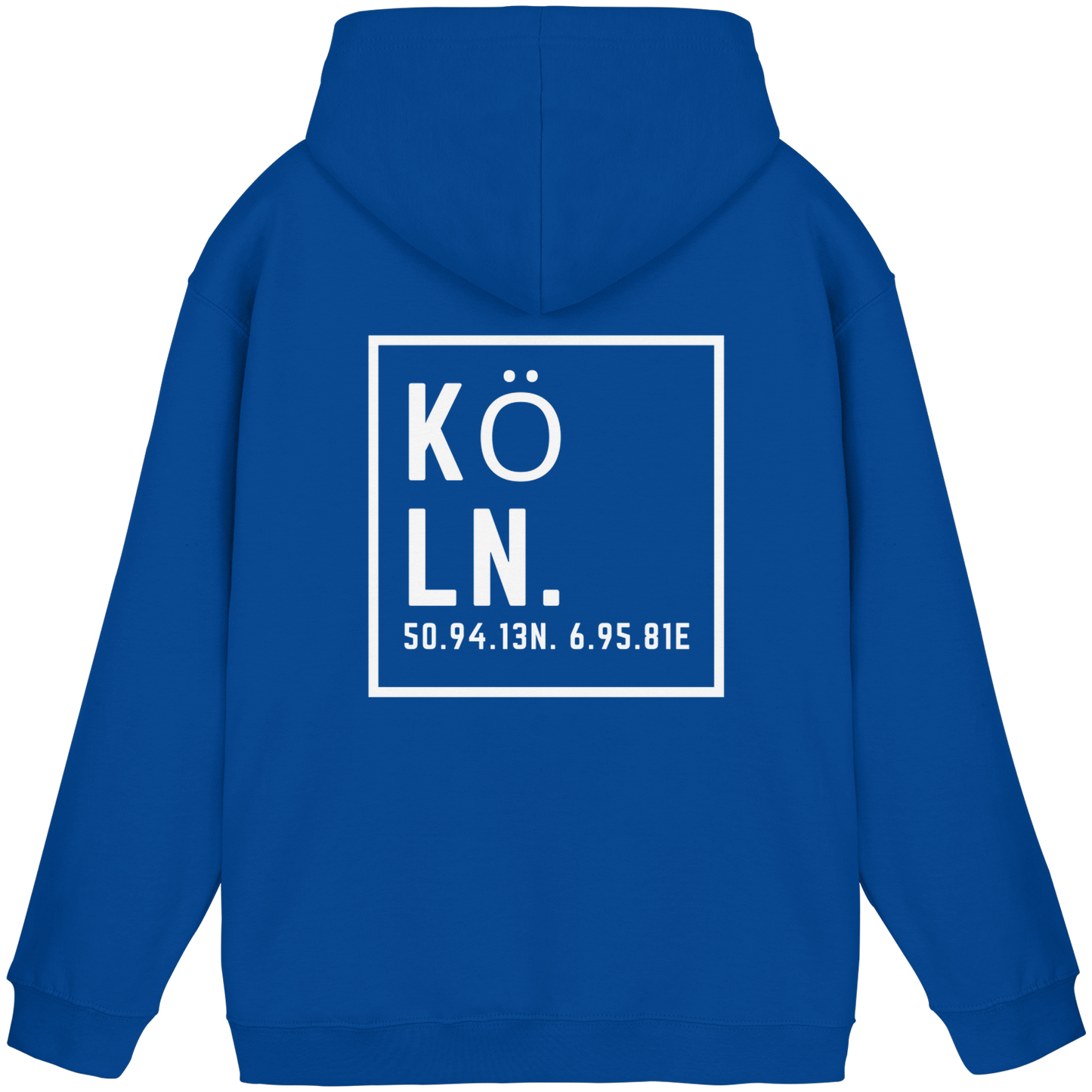 Köln Koordinaten (großer Druck auf dem Rücken) - Basic Unisex Hoodie