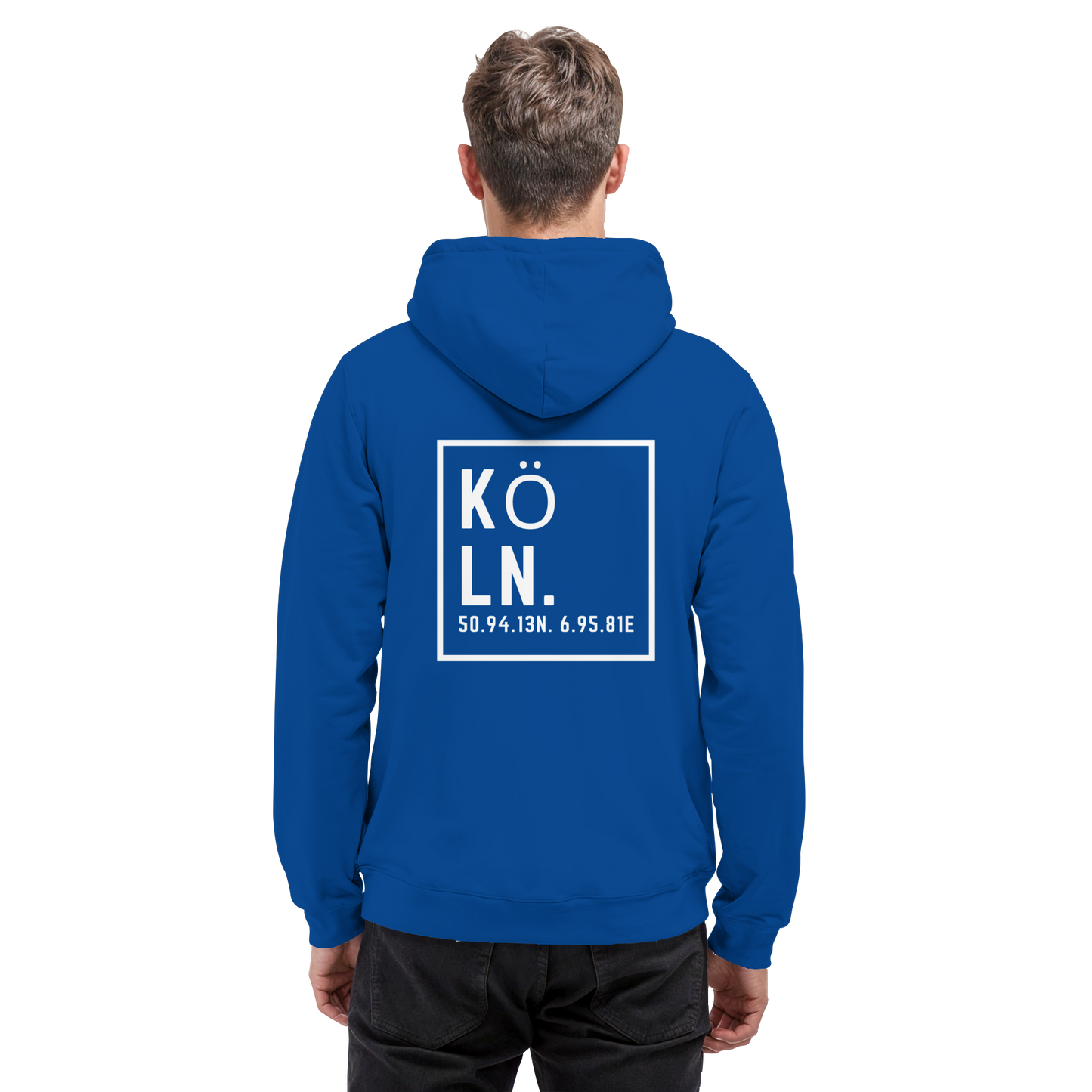 Köln Koordinaten (großer Druck auf dem Rücken) - Basic Unisex Hoodie