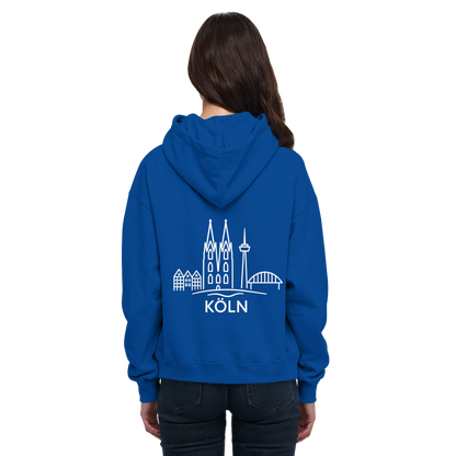 Köln Skyline (großer Druck auf dem Rücken) - Basic Unisex Hoodie