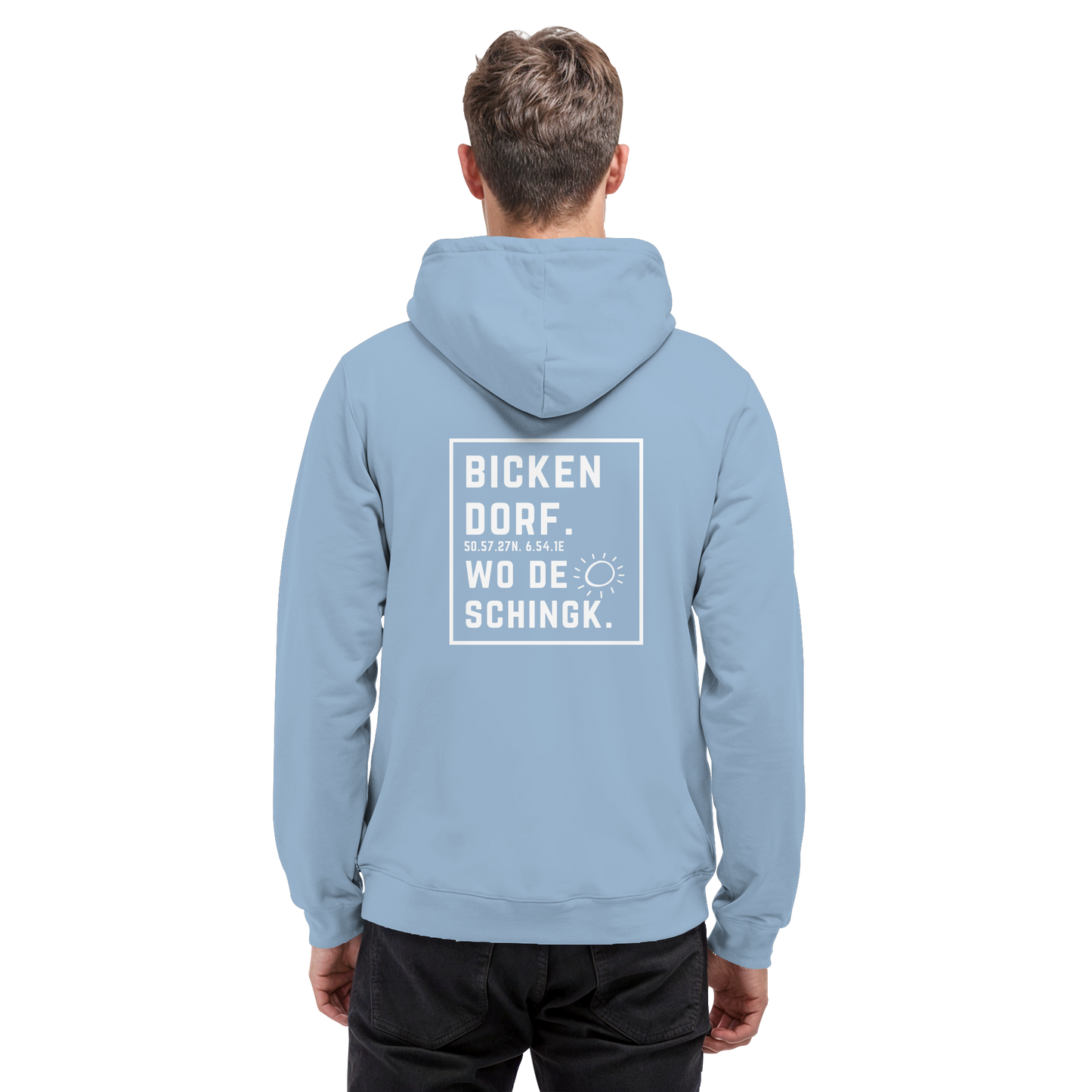 Wo de Sonn schingk - Bickendorf Druck Rücken - Basic Unisex Hoodie