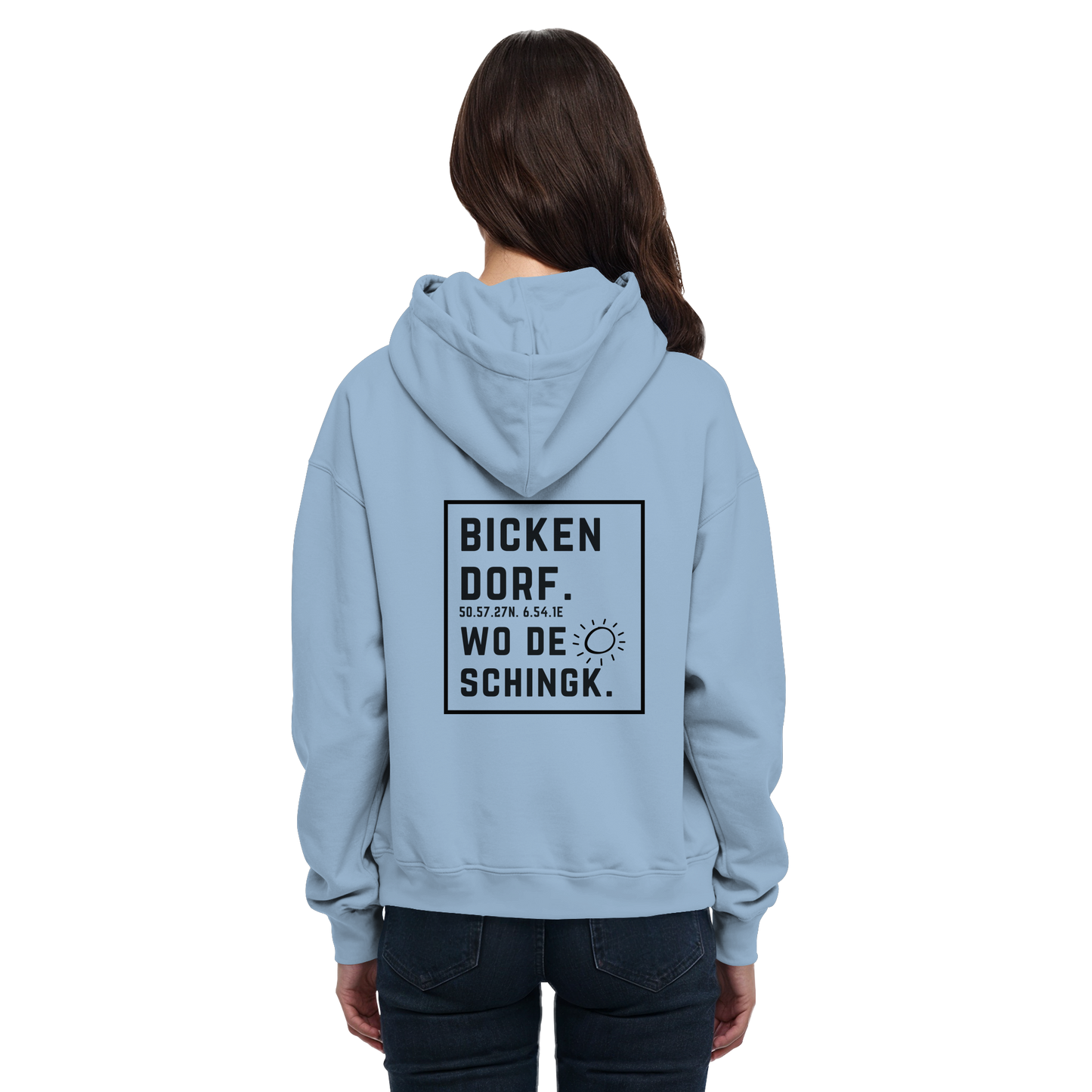 Wo de Sonn schingk - Bickendorf Druck Rücken - Basic Unisex Hoodie
