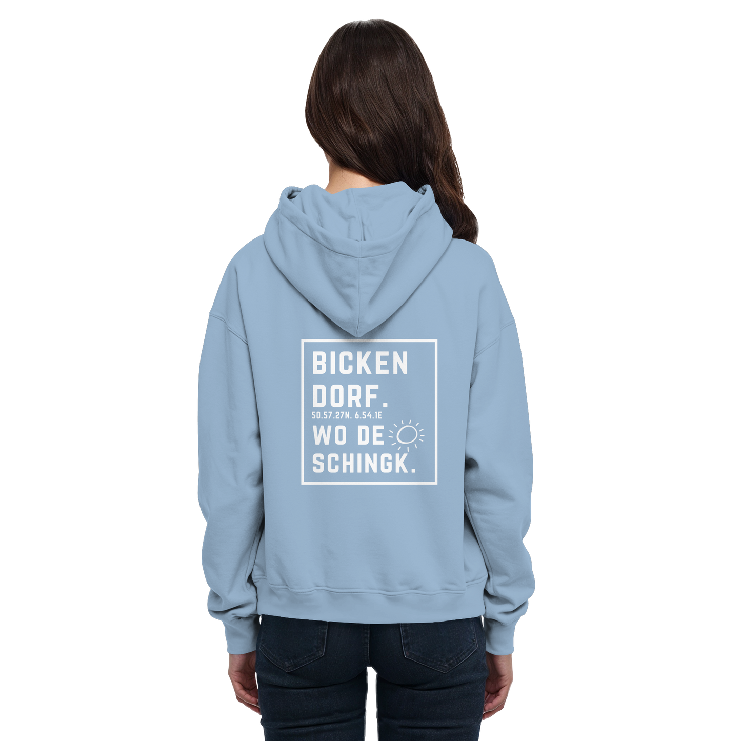 Wo de Sonn schingk - Bickendorf Druck Rücken - Basic Unisex Hoodie