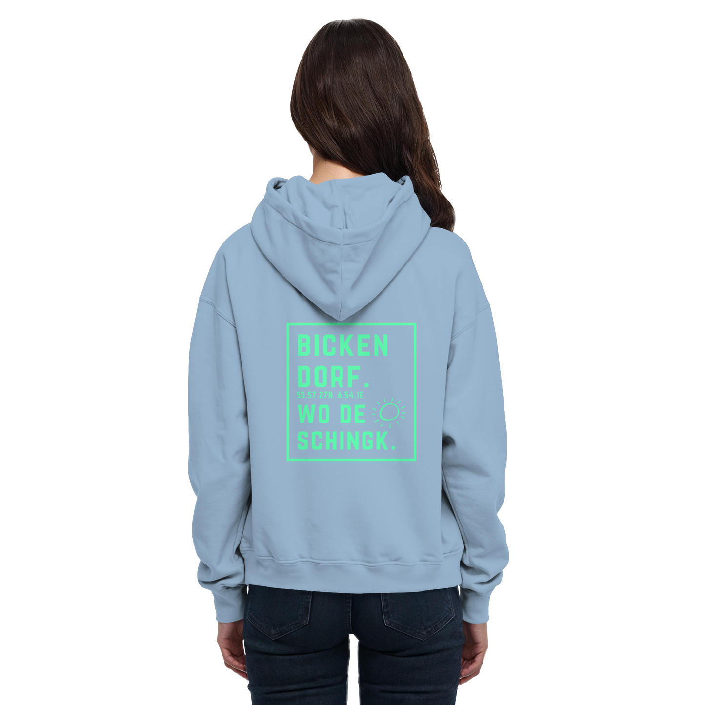 Wo de Sonn schingk - Bickendorf Druck Rücken - Basic Unisex Hoodie