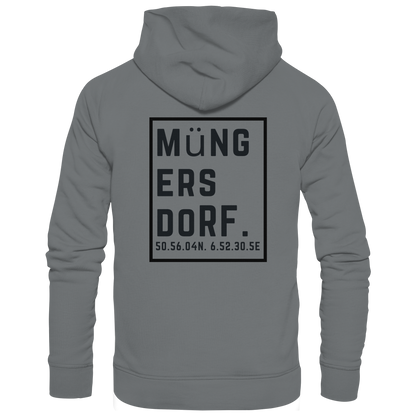 Müngersdorf Koordinaten (großer Druck auf dem Rücken) - Basic Unisex Hoodie