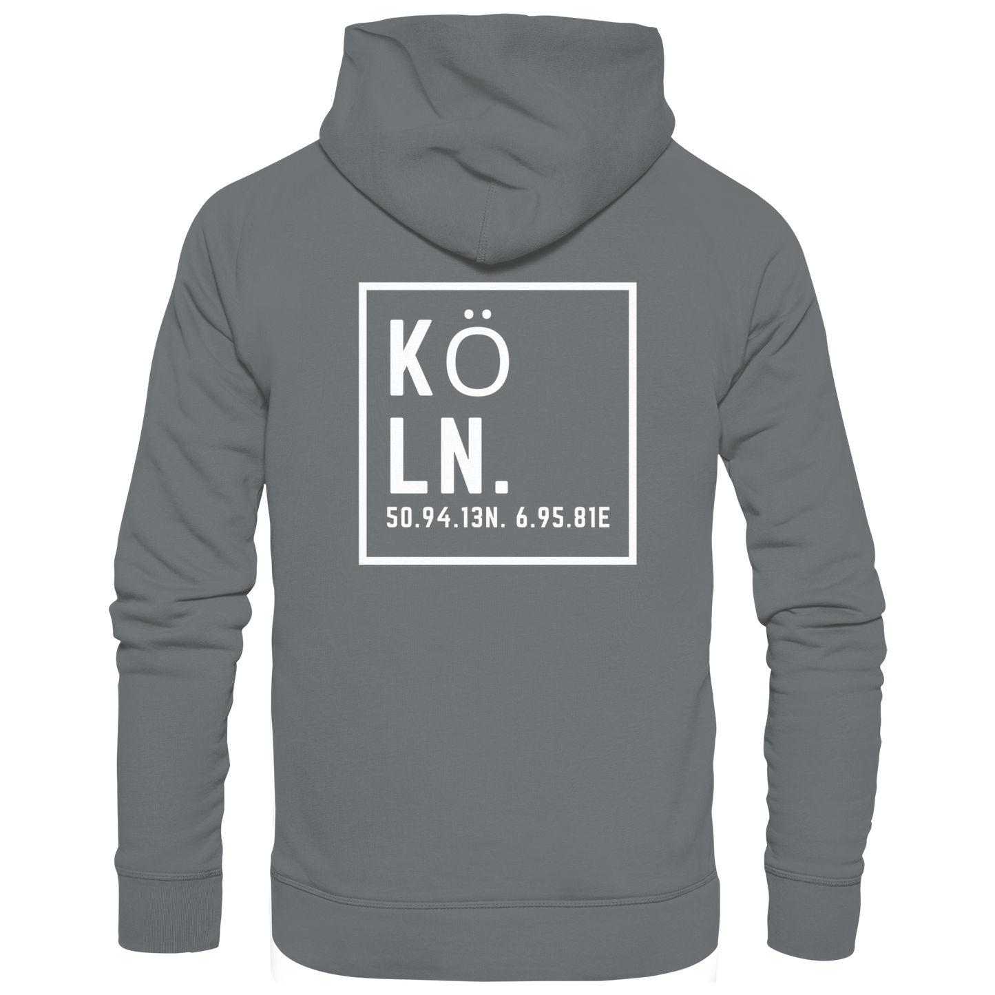 Köln Koordinaten (großer Druck auf dem Rücken) - Basic Unisex Hoodie