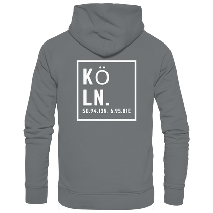 Köln Koordinaten (großer Druck auf dem Rücken) - Basic Unisex Hoodie