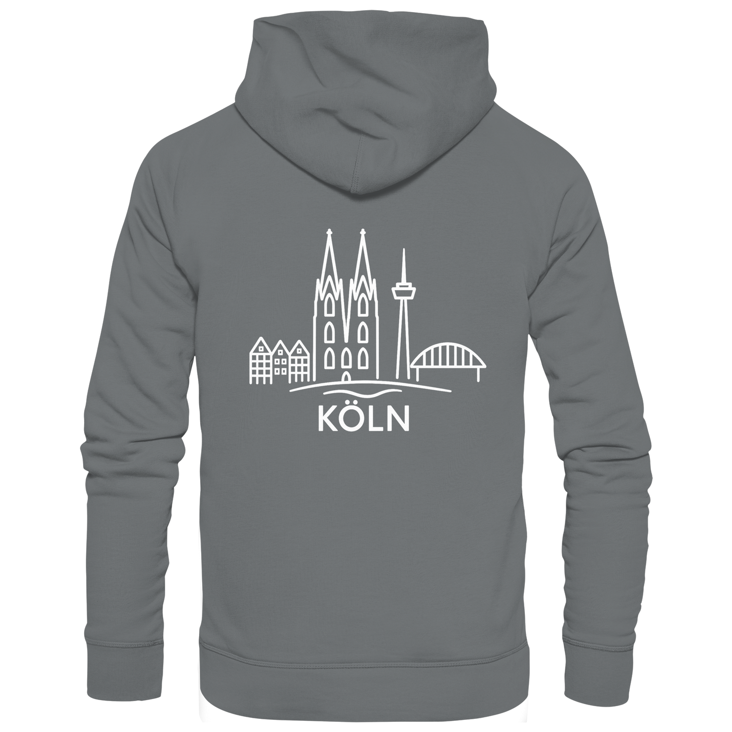 Köln Skyline (großer Druck auf dem Rücken) - Basic Unisex Hoodie