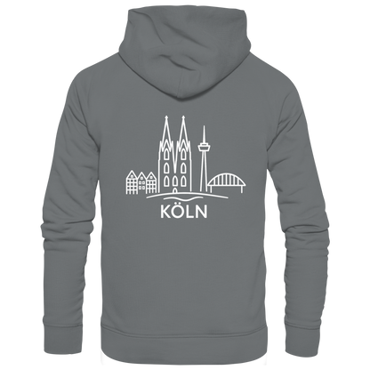 Köln Skyline (großer Druck auf dem Rücken) - Basic Unisex Hoodie