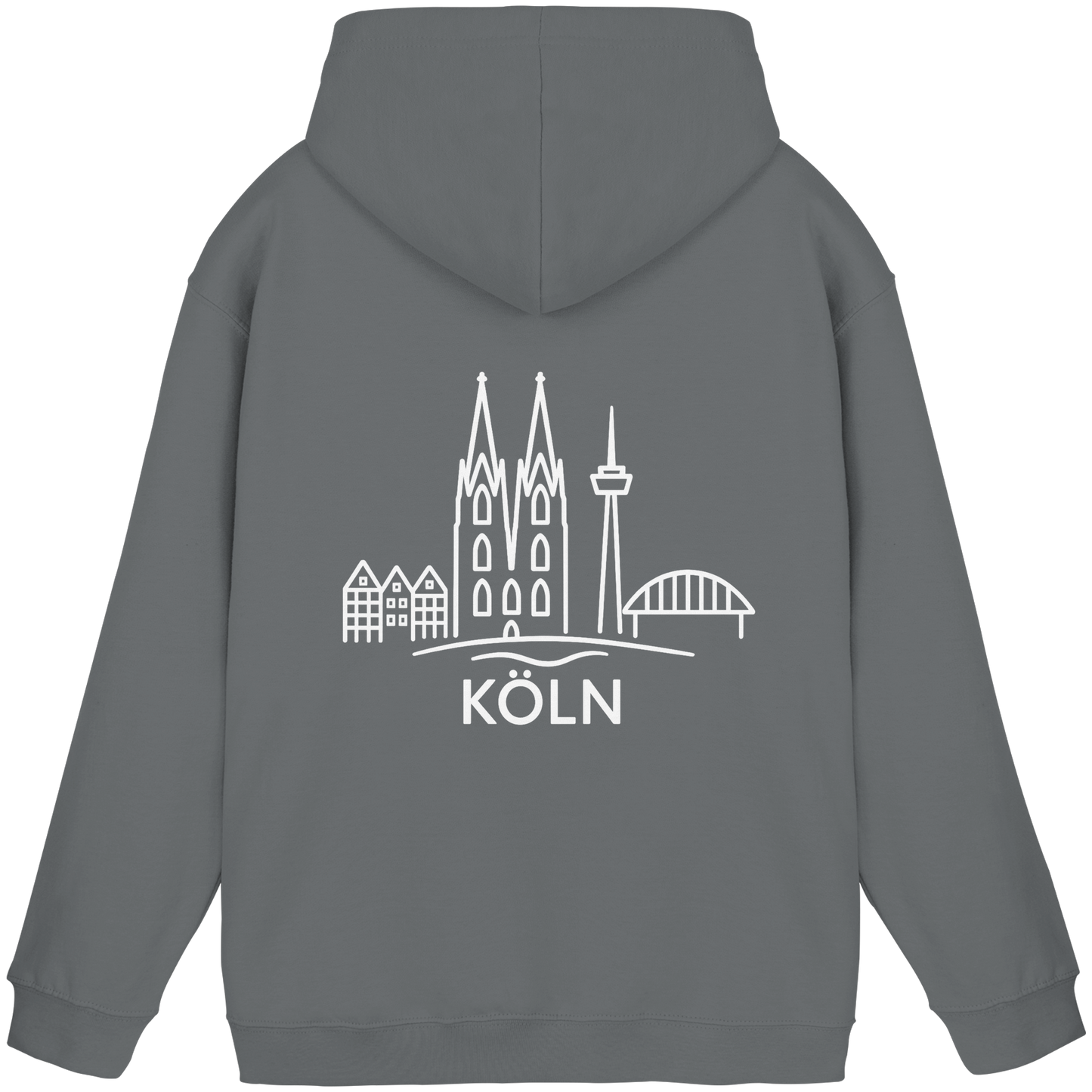 Köln Skyline (großer Druck auf dem Rücken) - Basic Unisex Hoodie