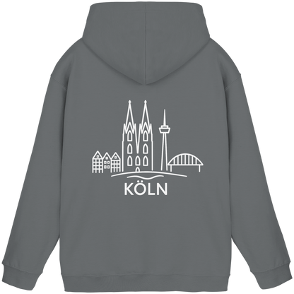 Köln Skyline (großer Druck auf dem Rücken) - Basic Unisex Hoodie