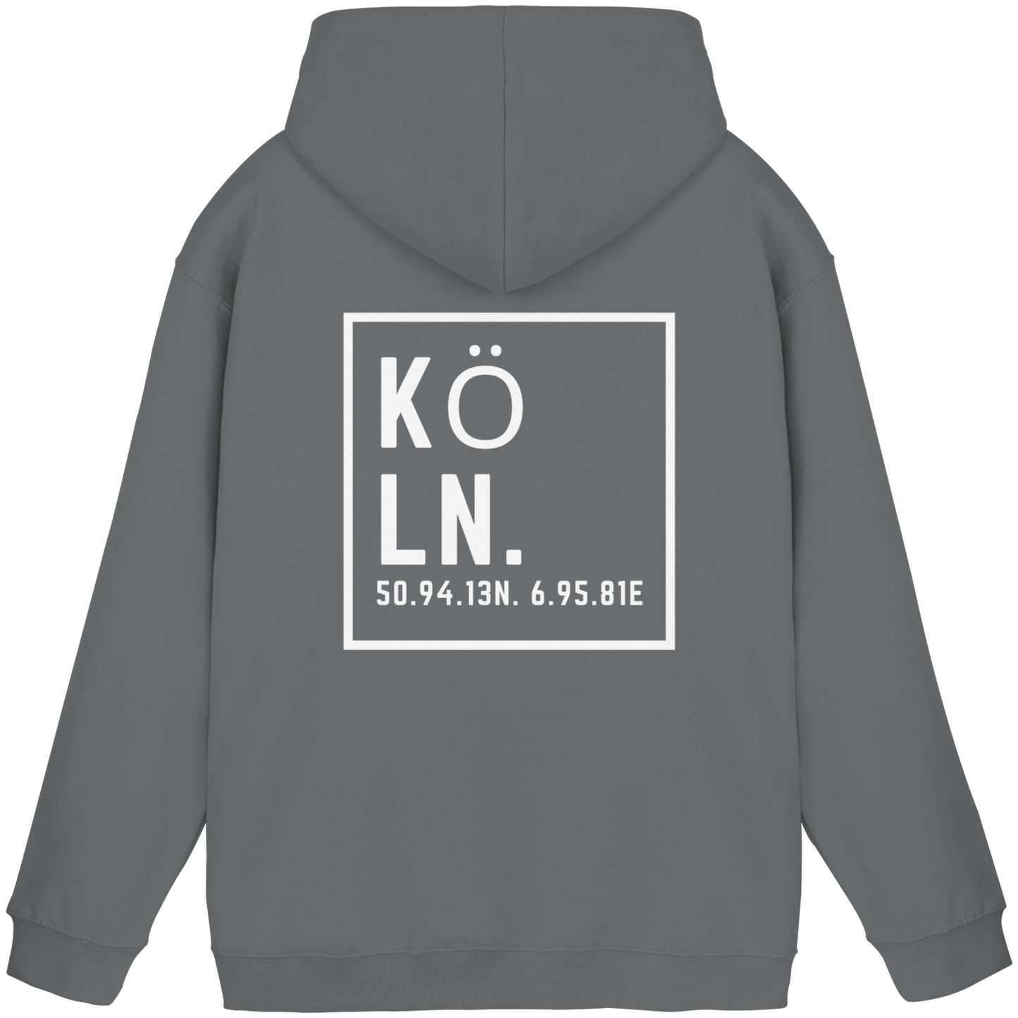 Köln Koordinaten (großer Druck auf dem Rücken) - Basic Unisex Hoodie