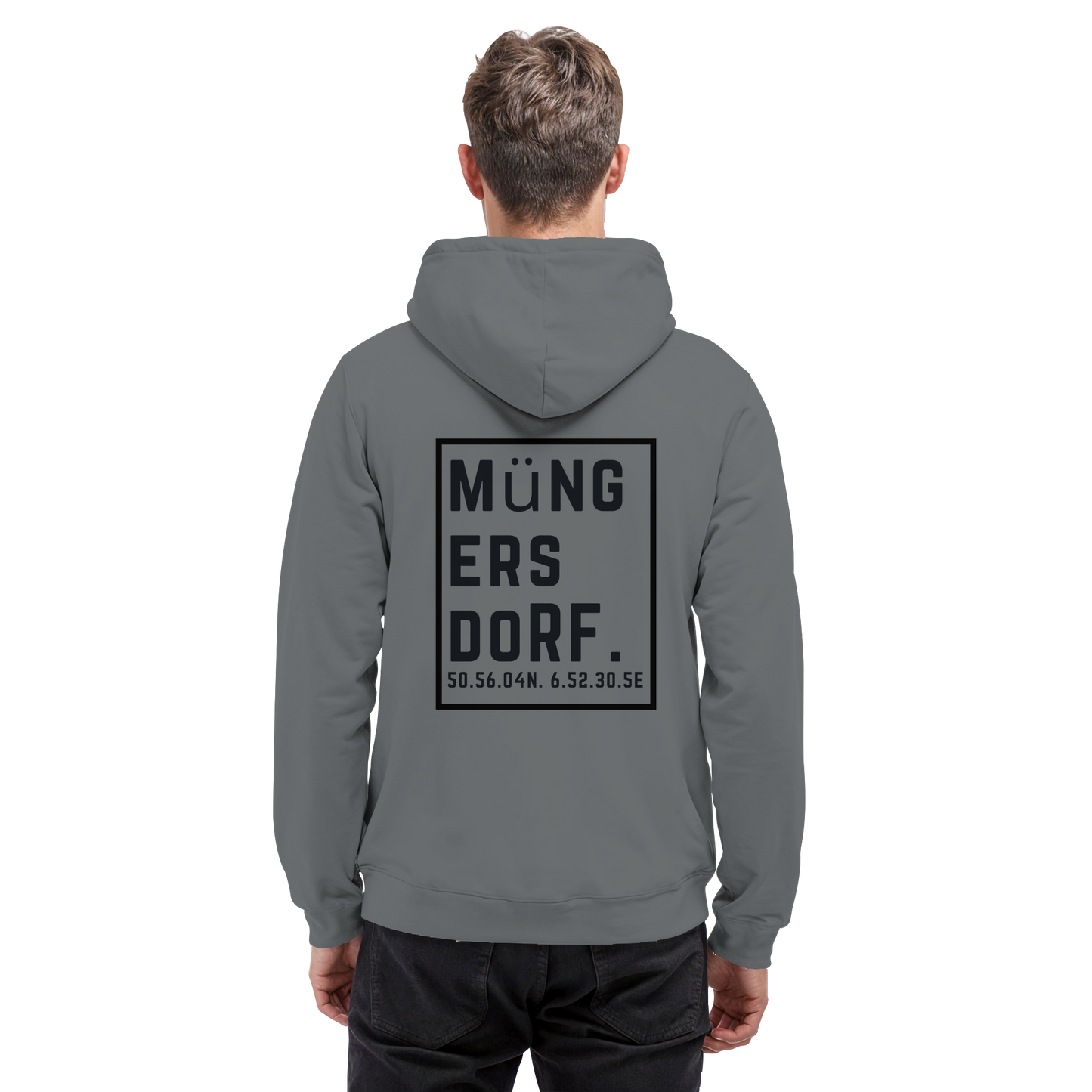 Müngersdorf Koordinaten (großer Druck auf dem Rücken) - Basic Unisex Hoodie