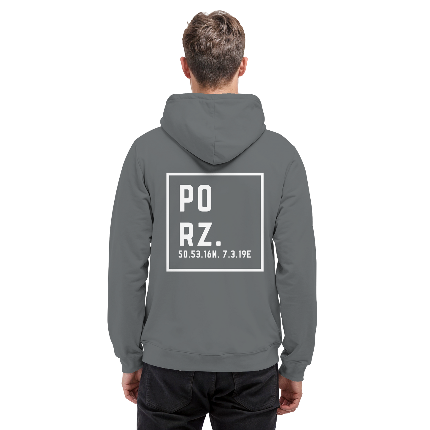 Porz Koordinaten (großer Druck Rücken) - Basic Unisex Hoodie