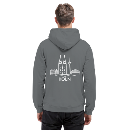 Köln Skyline (großer Druck auf dem Rücken) - Basic Unisex Hoodie