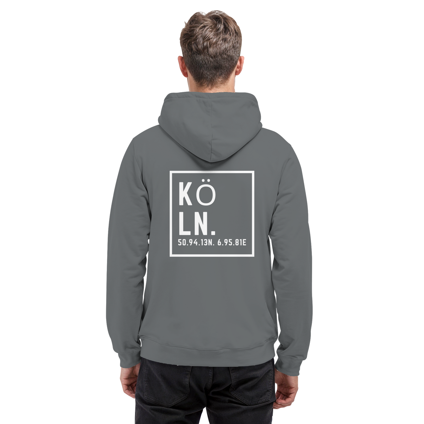 Köln Koordinaten (großer Druck auf dem Rücken) - Basic Unisex Hoodie