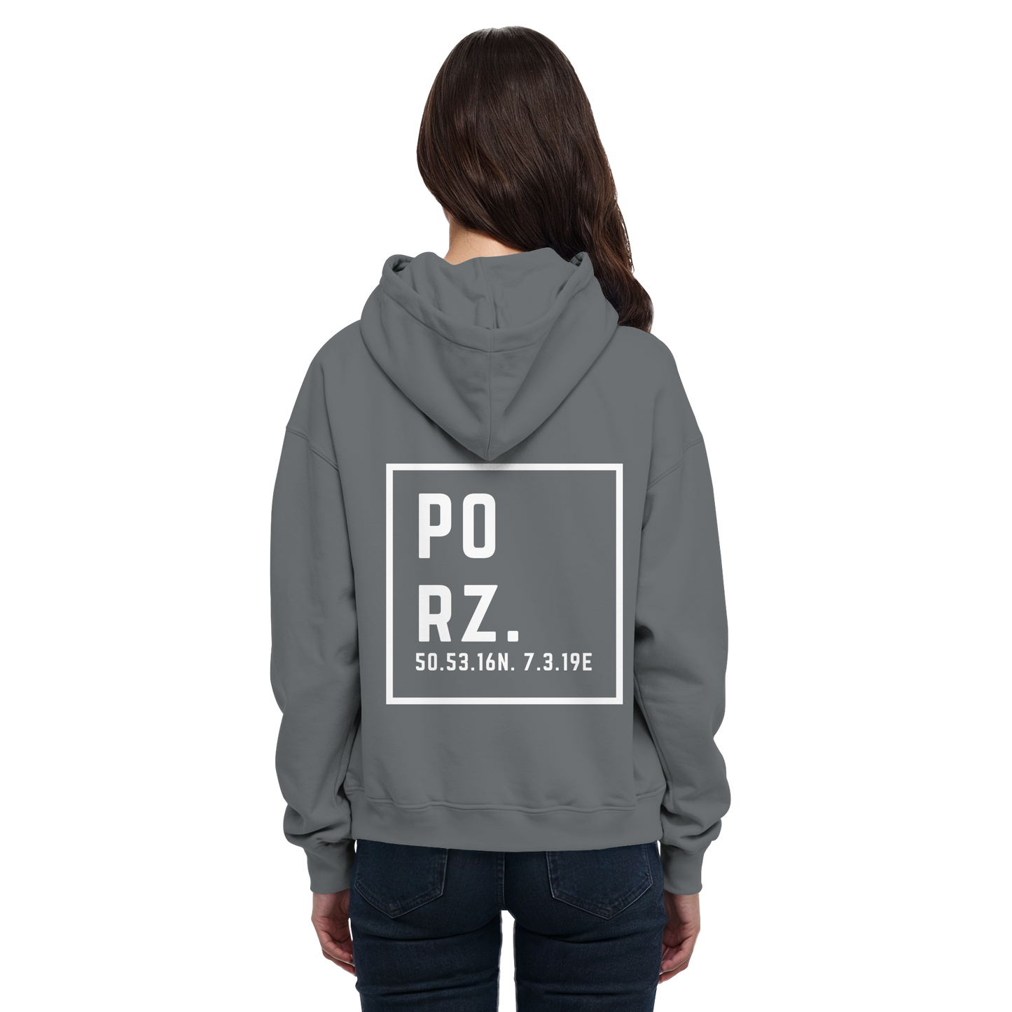 Porz Koordinaten (großer Druck Rücken) - Basic Unisex Hoodie