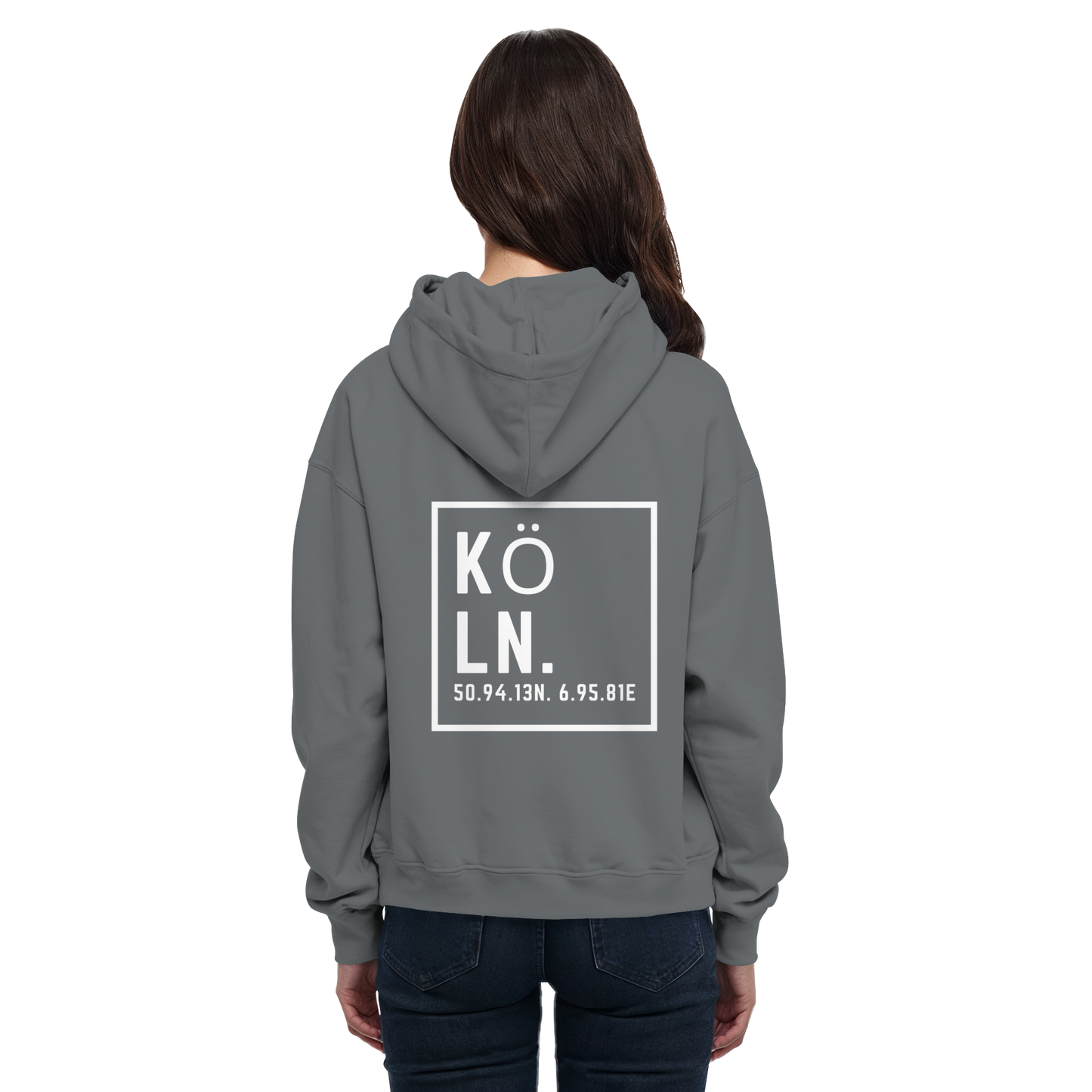 Köln Koordinaten (großer Druck auf dem Rücken) - Basic Unisex Hoodie