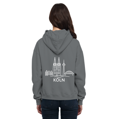 Köln Skyline (großer Druck auf dem Rücken) - Basic Unisex Hoodie