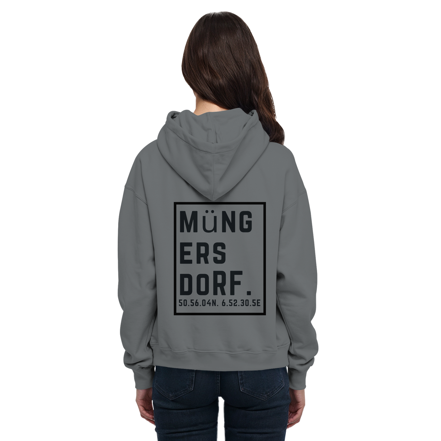 Müngersdorf Koordinaten (großer Druck auf dem Rücken) - Basic Unisex Hoodie