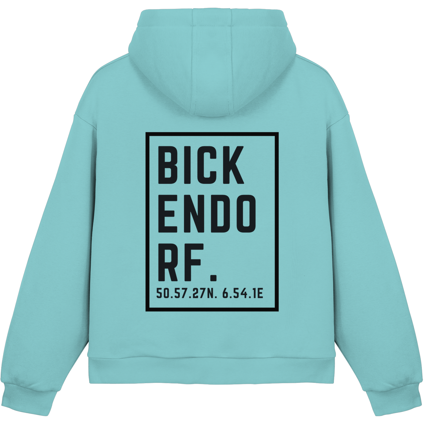 Bickendorf Koordinaten (großer Druck auf dem Rücken) - Fluffy Boxcut Hoodie
