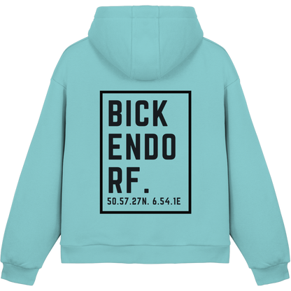 Bickendorf Koordinaten (großer Druck auf dem Rücken) - Fluffy Boxcut Hoodie