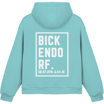 Bickendorf Koordinaten (großer Druck auf dem Rücken) - Fluffy Boxcut Hoodie