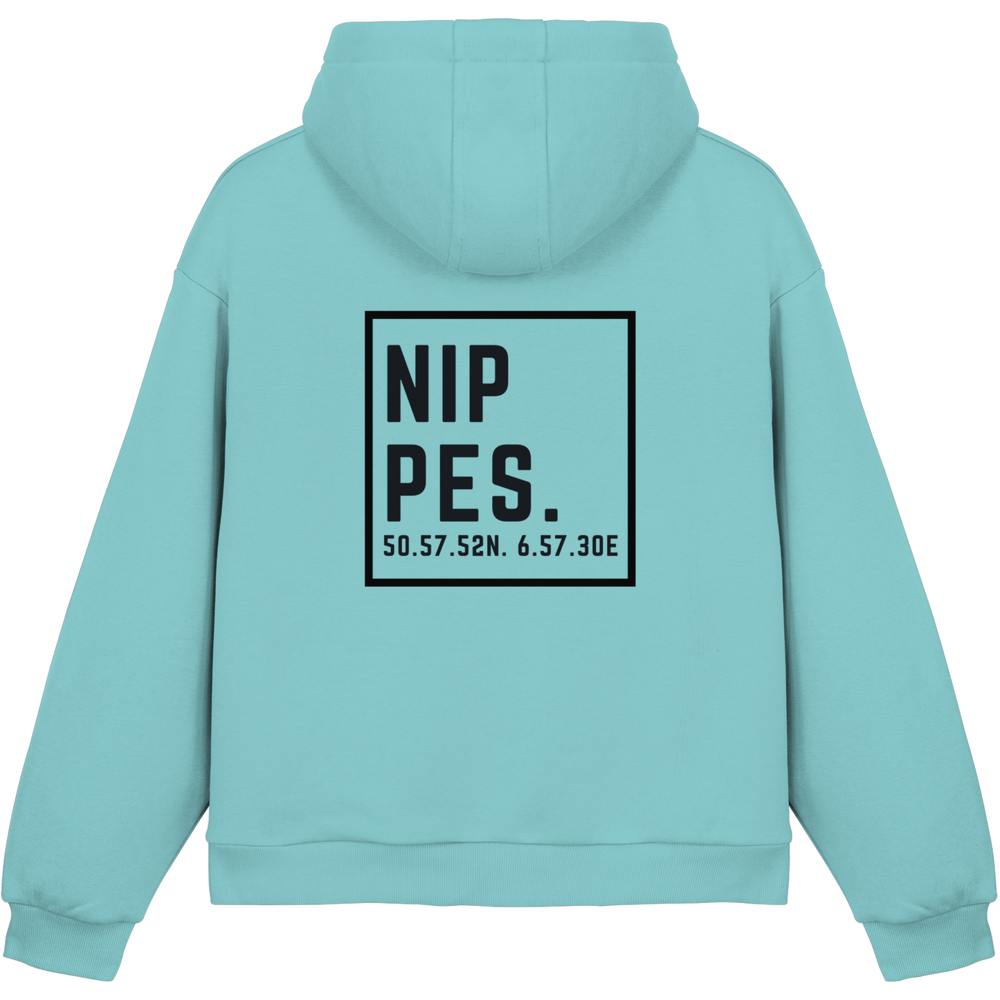 Nippes Koordinaten (großer Druck auf dem Rücken) - Fluffy Boxcut Hoodie