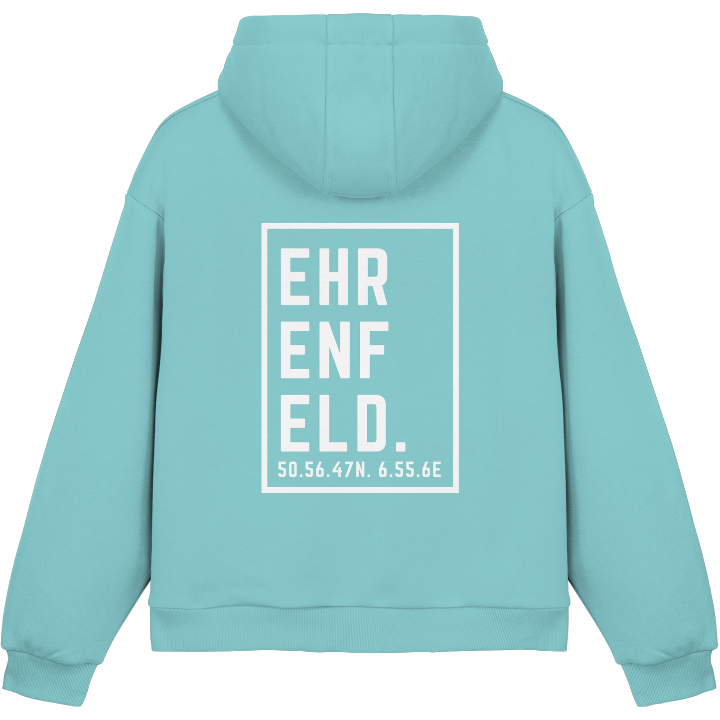 Ehrenfeld Koordinaten (großer Druck auf dem Rücken) - Fluffy Boxcut Hoodie