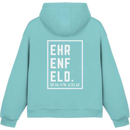 Ehrenfeld Koordinaten (großer Druck auf dem Rücken) - Fluffy Boxcut Hoodie