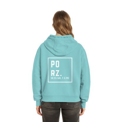Porz Koordinaten (großer Druck Rücken) - Fluffy Boxcut Hoodie