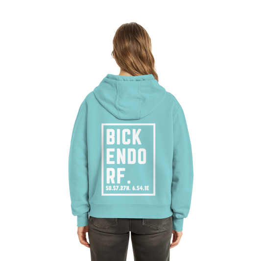 Bickendorf Koordinaten (großer Druck auf dem Rücken) - Fluffy Boxcut Hoodie