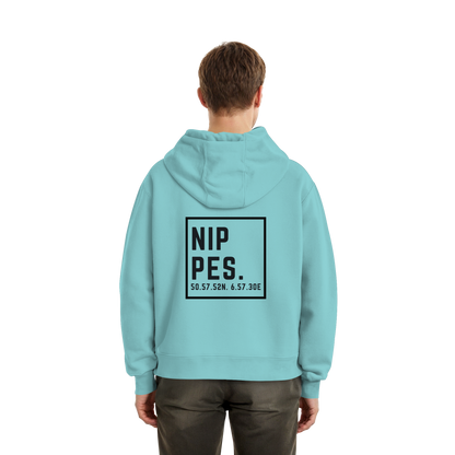 Nippes Koordinaten (großer Druck auf dem Rücken) - Fluffy Boxcut Hoodie